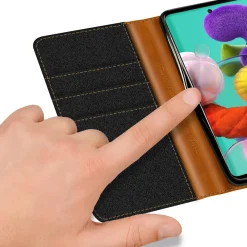 Samsung Galaxy A51 - Jeanslook Klapphülle mit Kartenfach