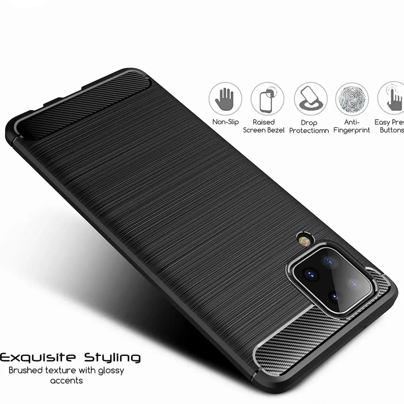 Samsung Galaxy A12 / M12 - Carbon Case Hülle, stoßfest