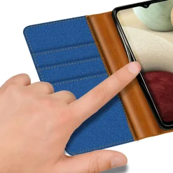 Samsung Galaxy A12 / M12 - Jeanslook Klapphülle mit Kartenfach