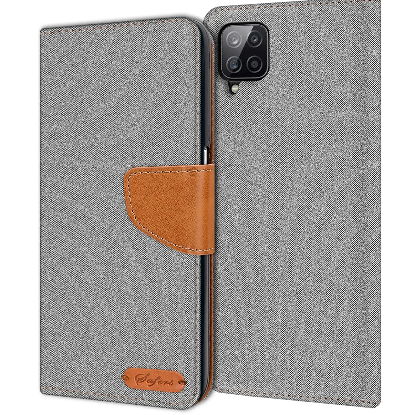 Samsung Galaxy A12 / M12 - Jeanslook Klapphülle mit Kartenfach