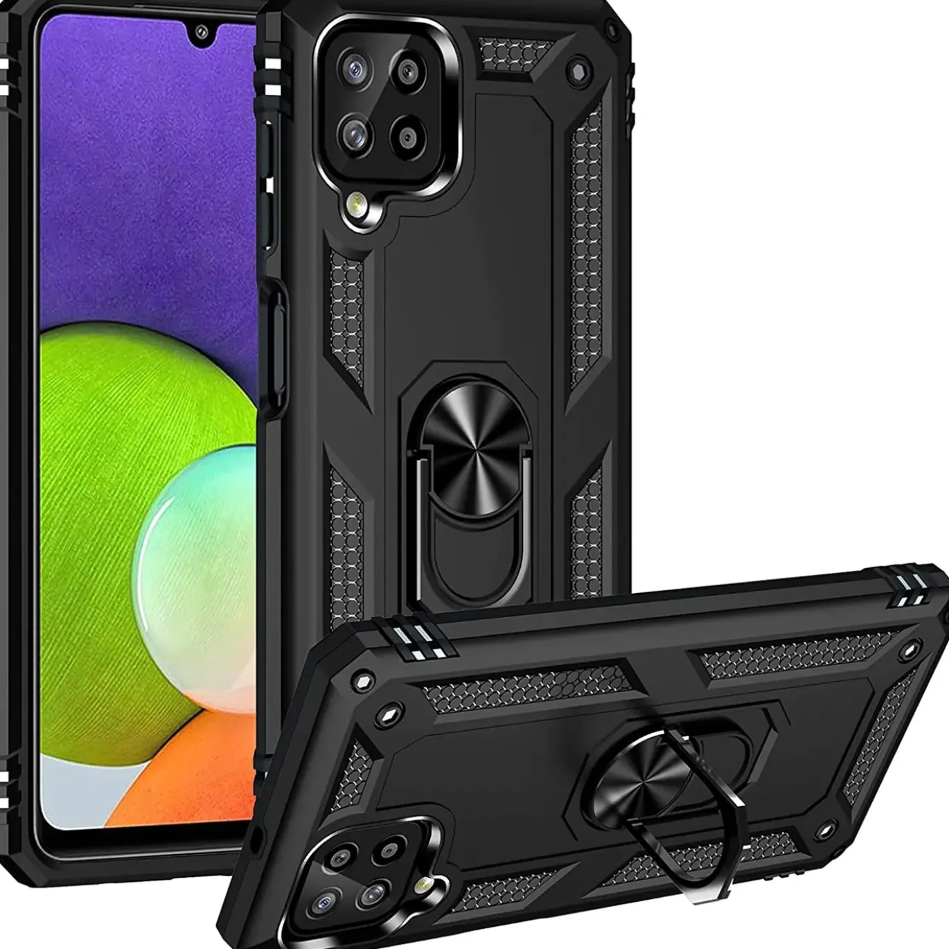 Samsung Galaxy A12 / M12 - Outdoor Hardcase mit Ringhalter