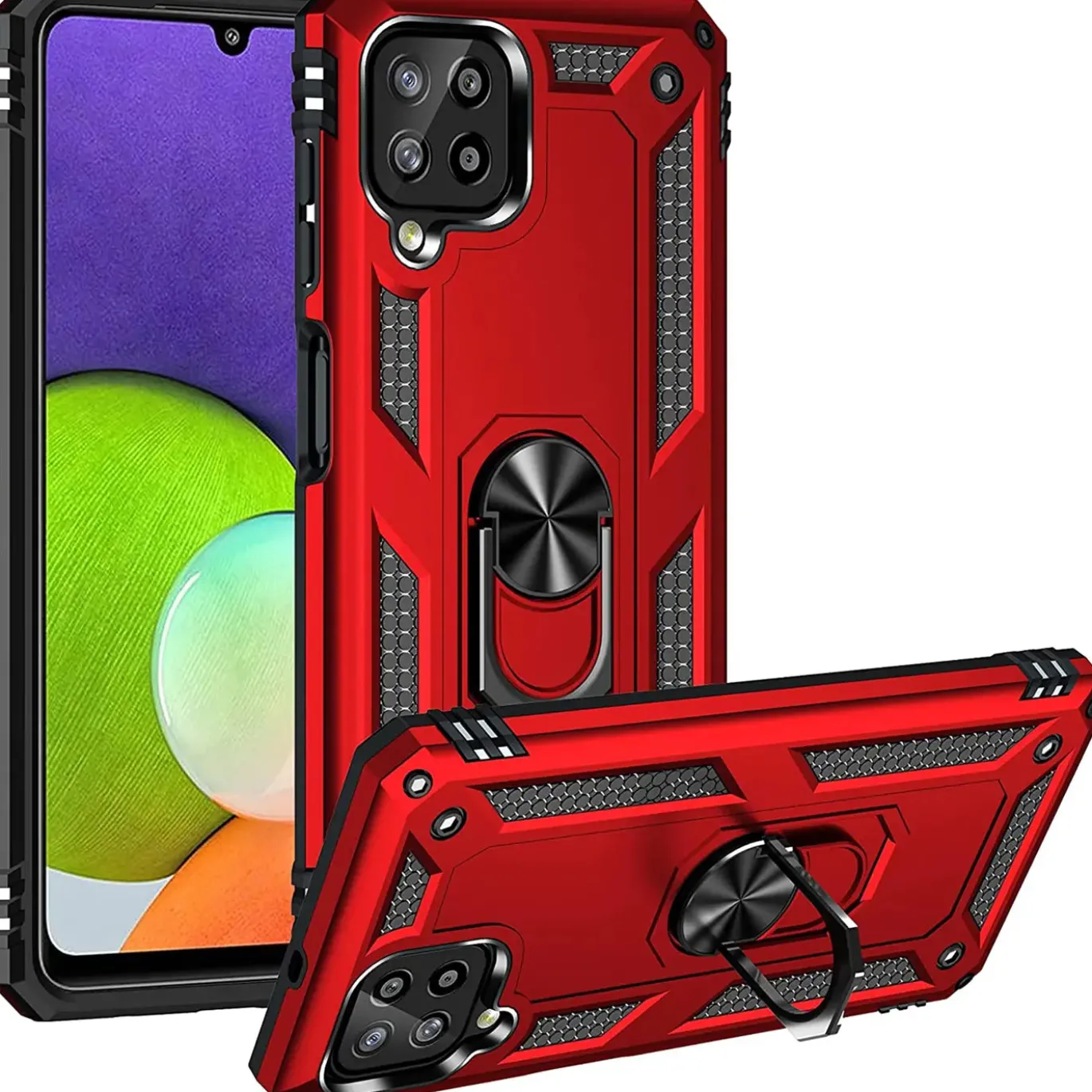 Samsung Galaxy A12 / M12 - Outdoor Hardcase mit Ringhalter