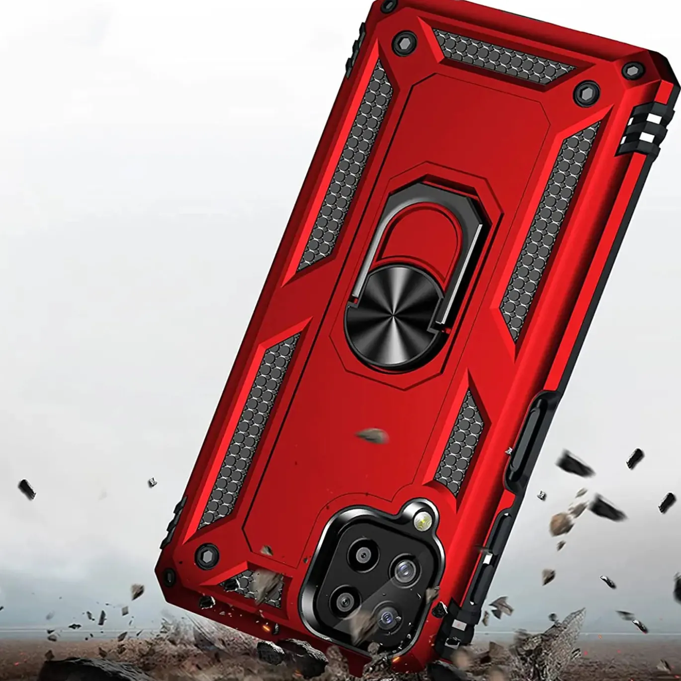 Samsung Galaxy A12 / M12 - Outdoor Hardcase mit Ringhalter