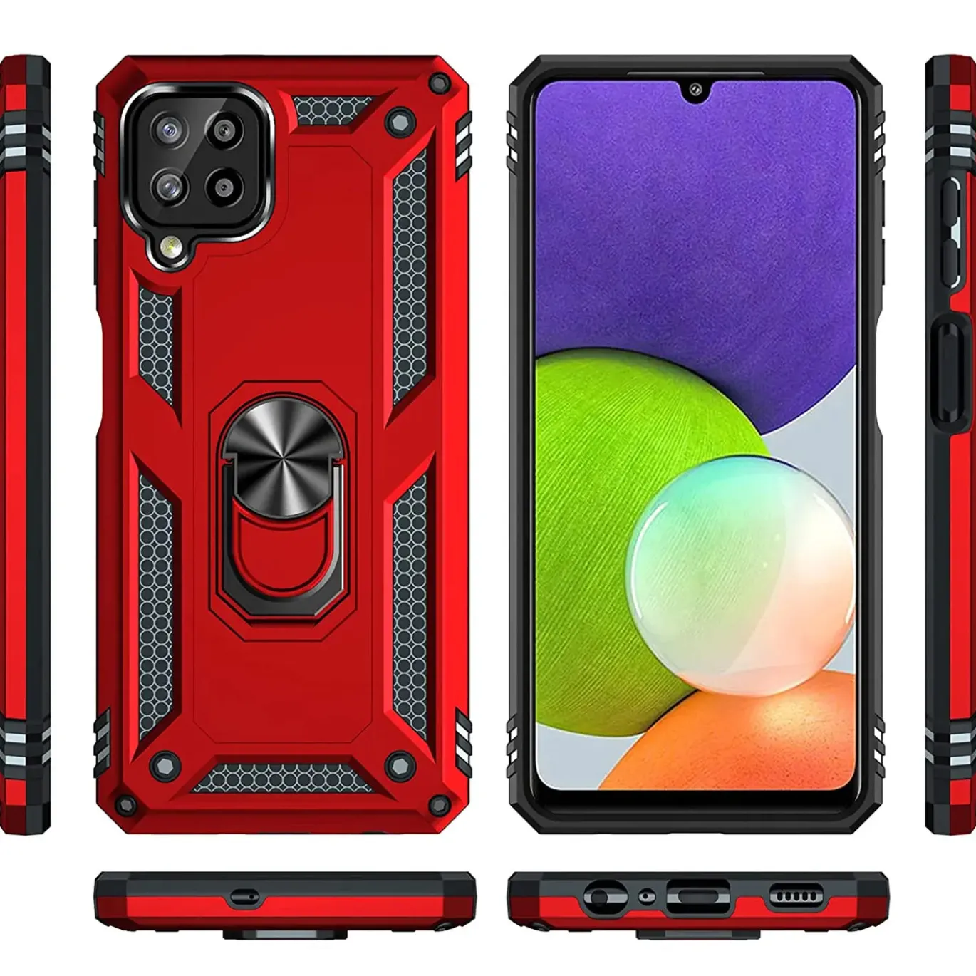 Samsung Galaxy A12 / M12 - Outdoor Hardcase mit Ringhalter