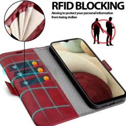 Samsung Galaxy A12 / M12 - Robuste Klapphülle mit RFID Block