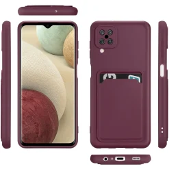 Samsung Galaxy A12 / M12 - Silikonhülle mit Kartenfach & Kameraschutz