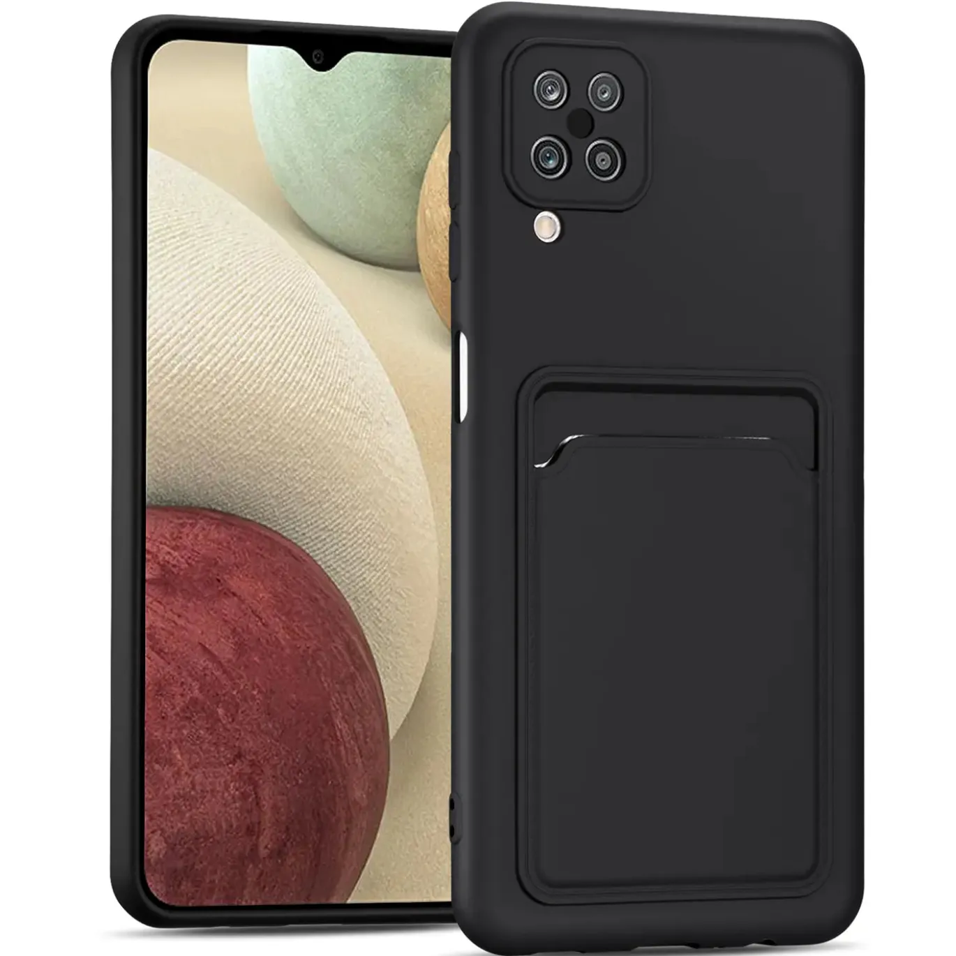 Samsung Galaxy A12 / M12 - Silikonhülle mit Kartenfach & Kameraschutz