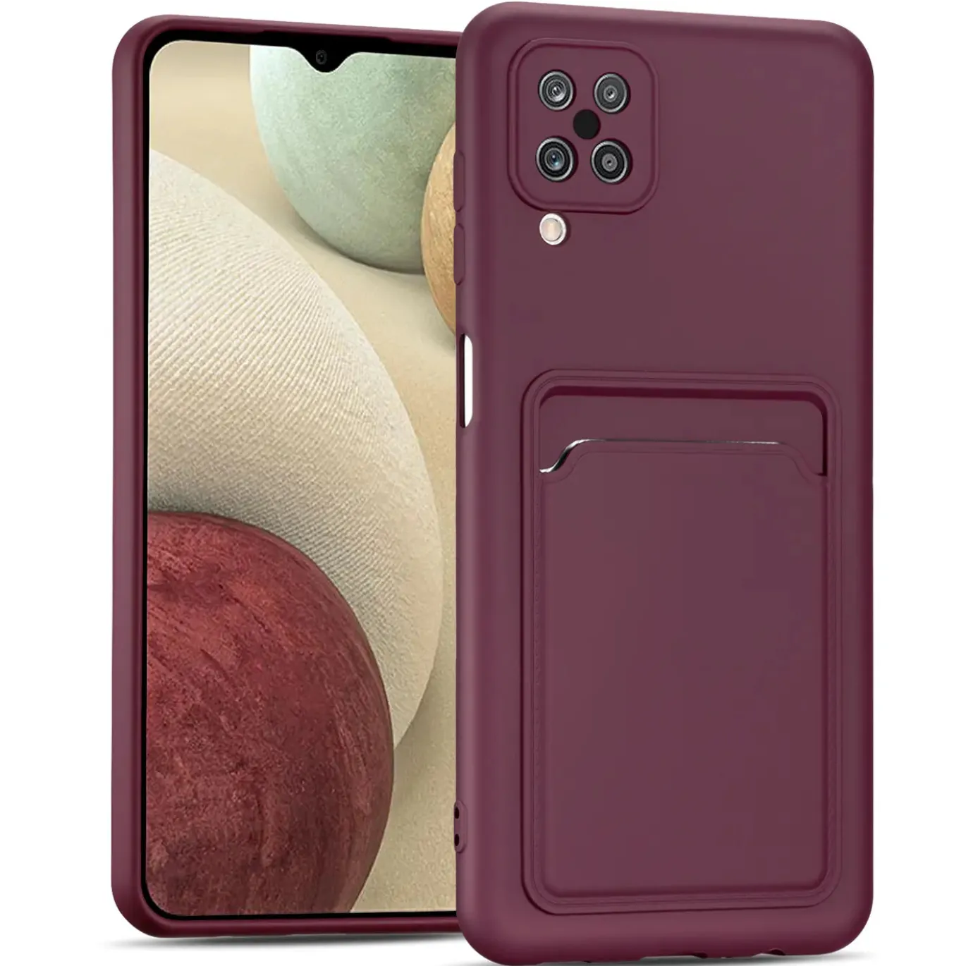 Samsung Galaxy A12 / M12 - Silikonhülle mit Kartenfach & Kameraschutz