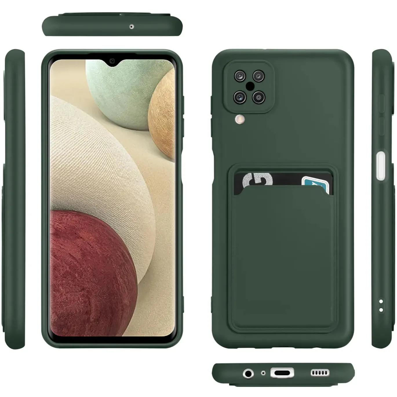 Samsung Galaxy A12 / M12 - Silikonhülle mit Kartenfach & Kameraschutz