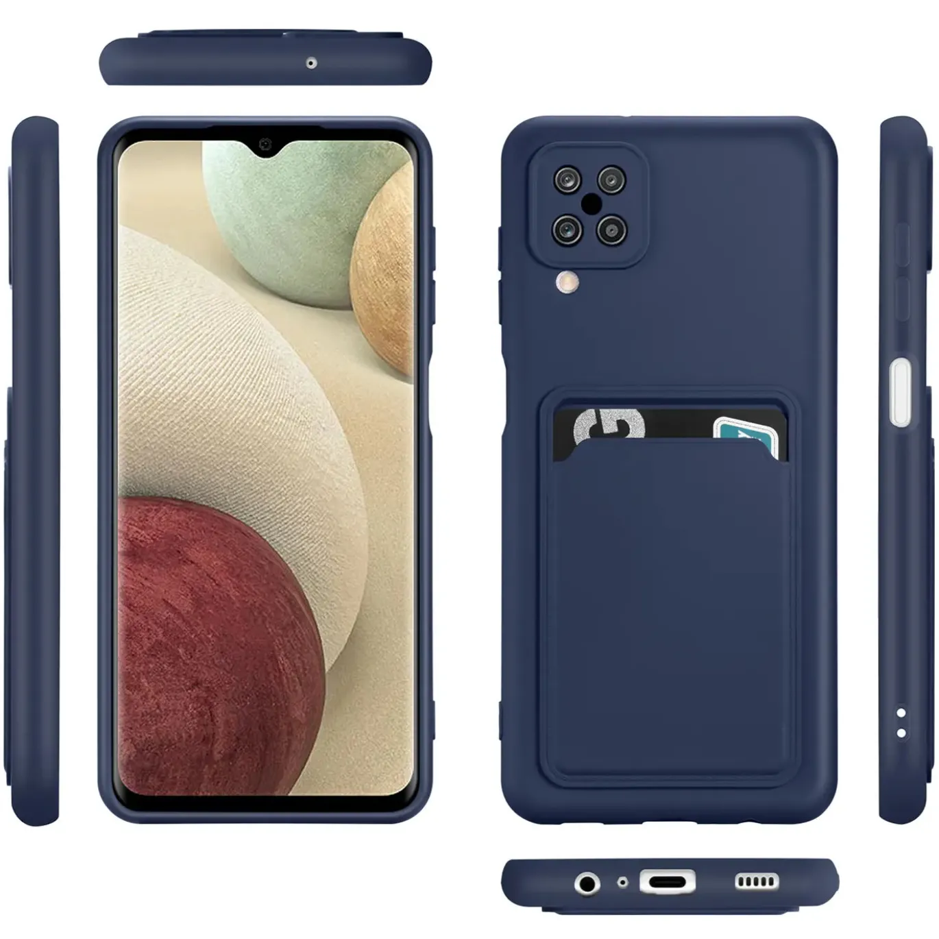 Samsung Galaxy A12 / M12 - Silikonhülle mit Kartenfach & Kameraschutz