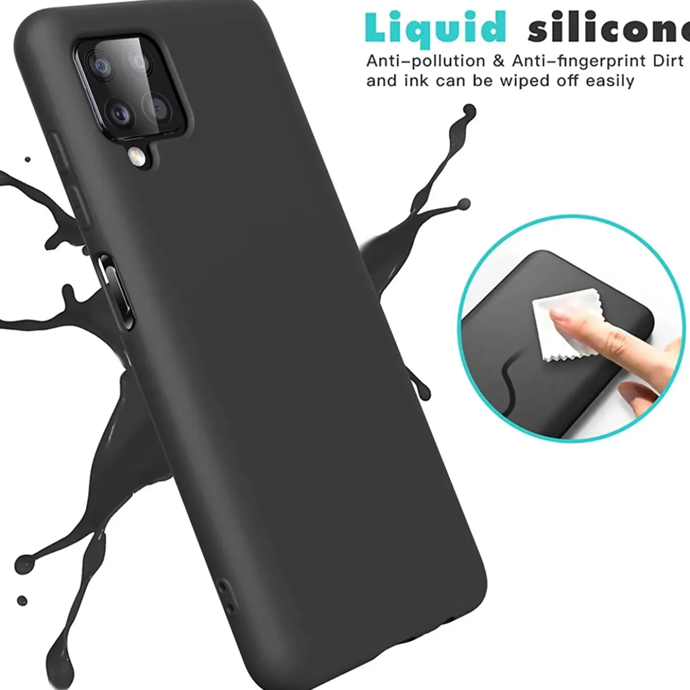 Samsung Galaxy A12 / M12 - Silikon Case mit Mikrofaser-Innenseite