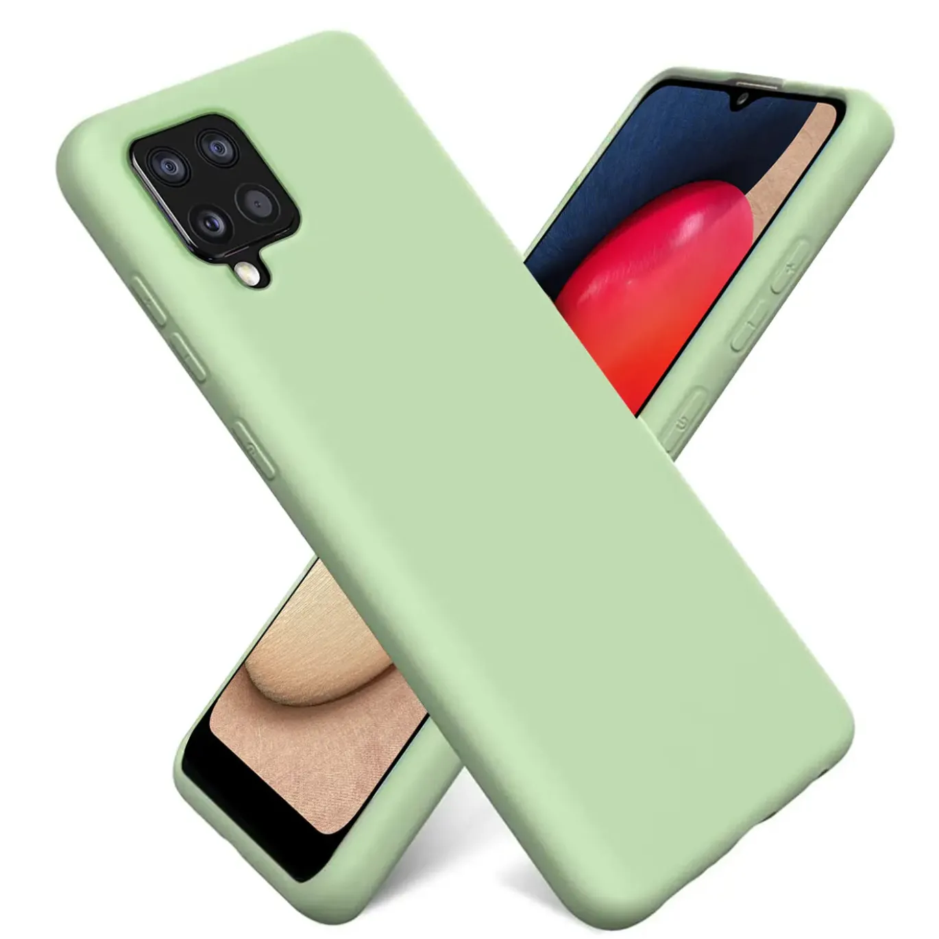 Samsung Galaxy A12 / M12 - Silikon Case mit Mikrofaser-Innenseite