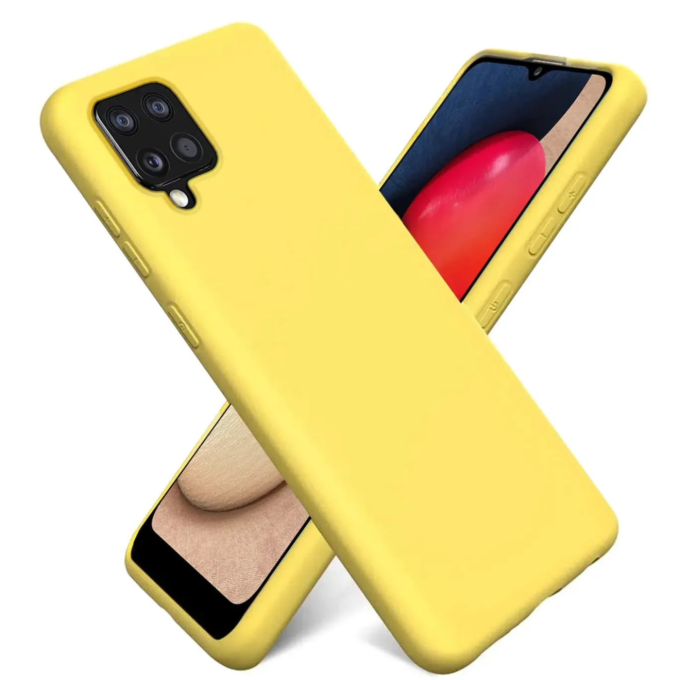 Samsung Galaxy A12 / M12 - Silikon Case mit Mikrofaser-Innenseite