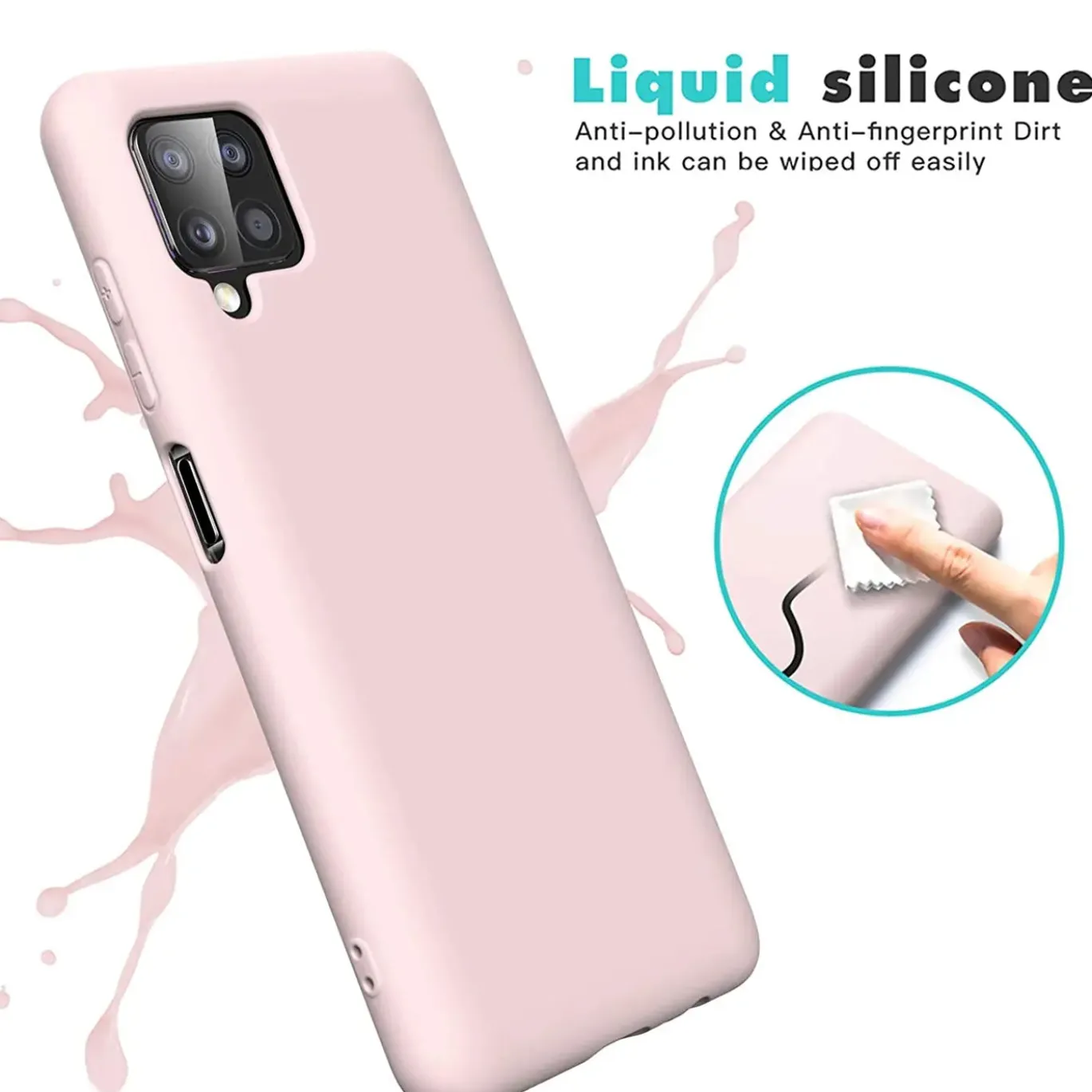 Samsung Galaxy A12 / M12 - Silikon Case mit Mikrofaser-Innenseite