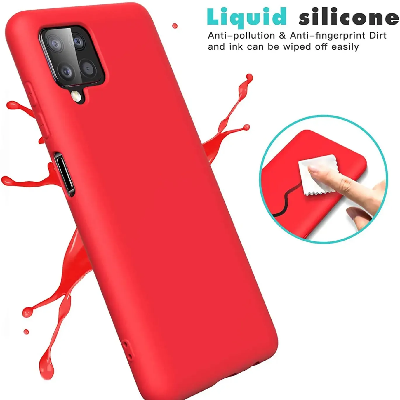 Samsung Galaxy A12 / M12 - Silikon Case mit Mikrofaser-Innenseite