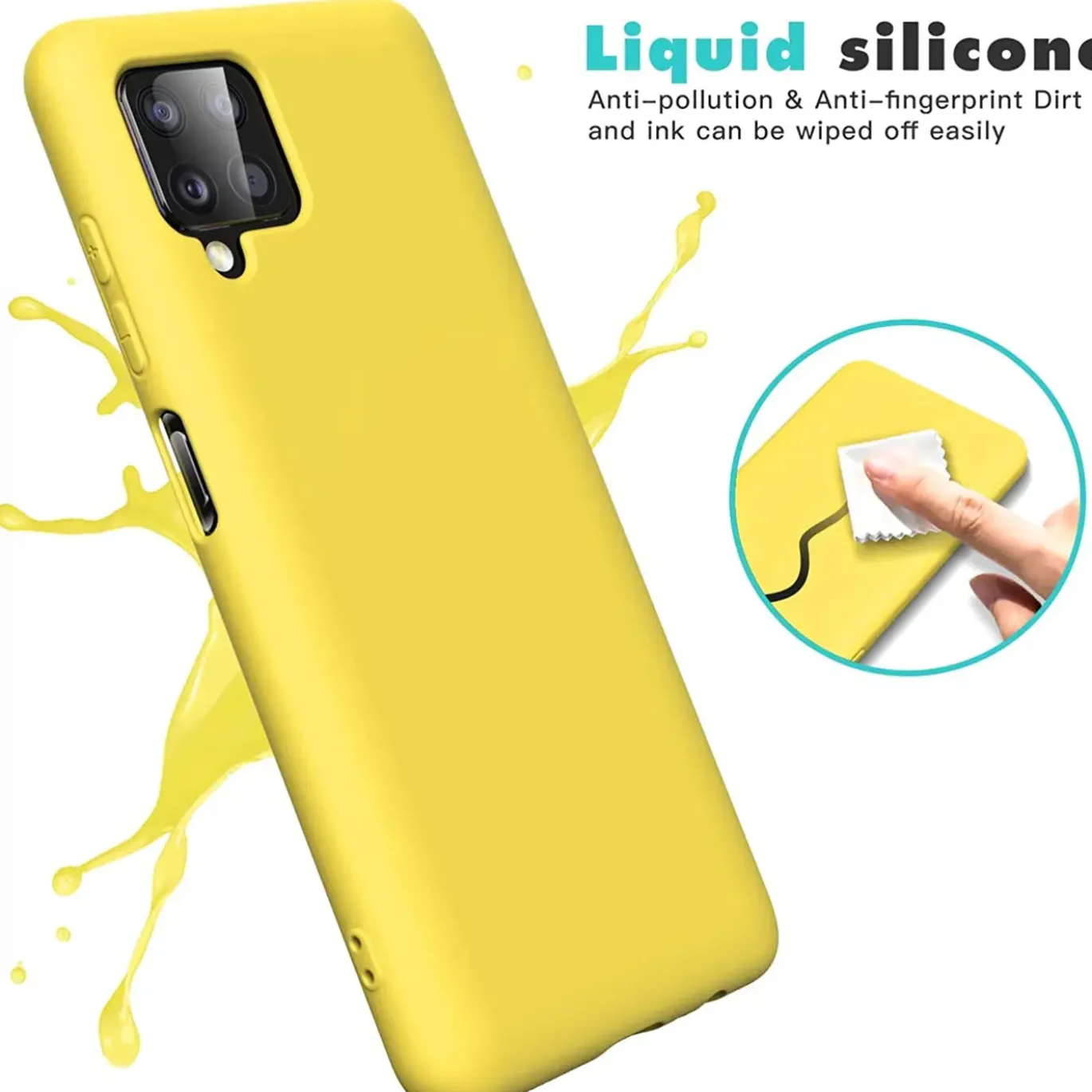 Samsung Galaxy A12 / M12 - Silikon Case mit Mikrofaser-Innenseite