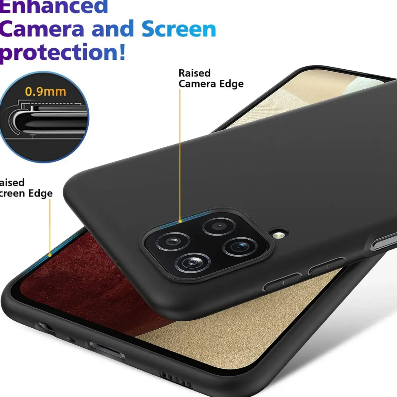 Samsung Galaxy A12 / M12 - Slim Silikon Backcover Schwarz