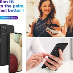 Samsung Galaxy A12 / M12 - Slim Silikon Backcover Schwarz