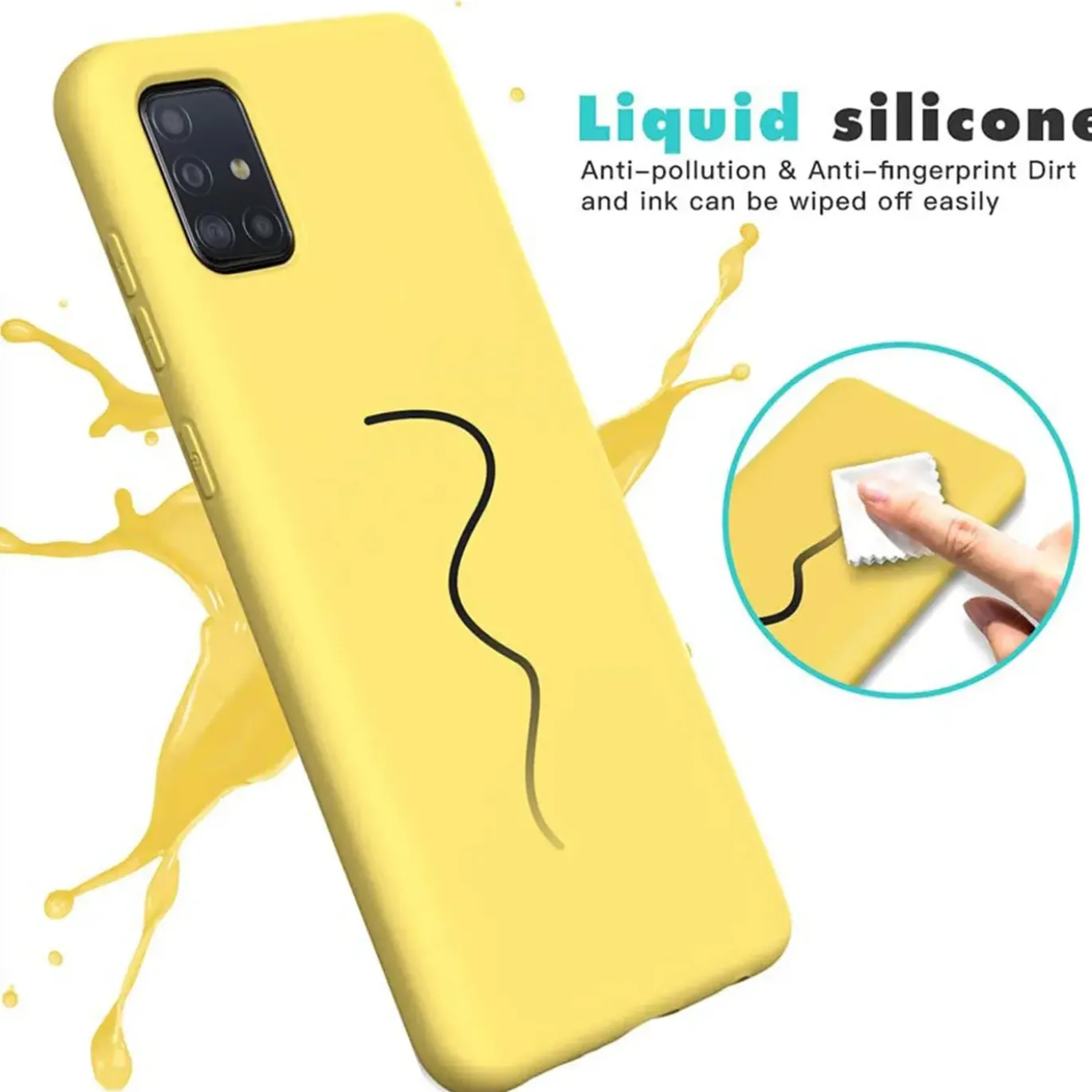 Samsung Galaxy A51 - Silikon Case mit Mikrofaser-Innenseite