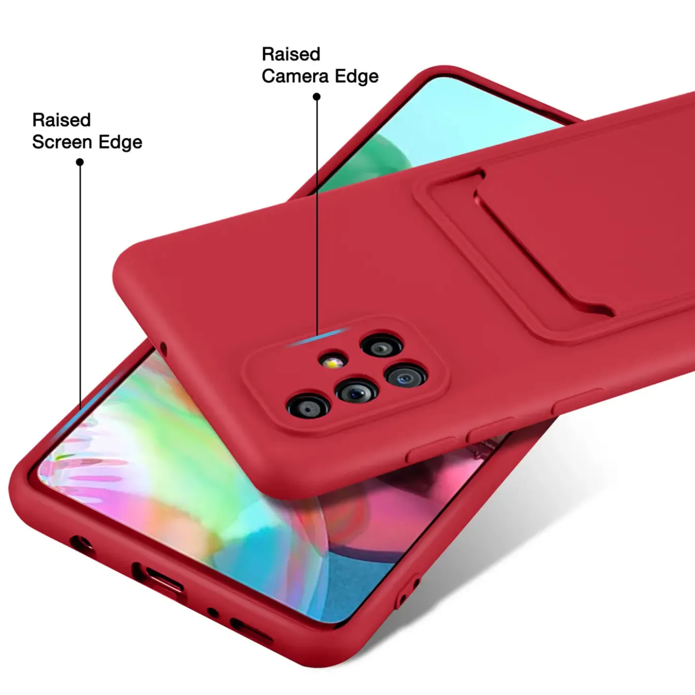 Samsung Galaxy A51 - Silikonhülle mit Kartenfach & Kameraschutz