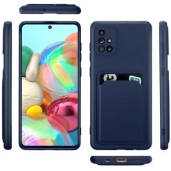 Samsung Galaxy A51 - Silikonhülle mit Kartenfach & Kameraschutz