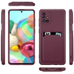 Samsung Galaxy A51 - Silikonhülle mit Kartenfach & Kameraschutz