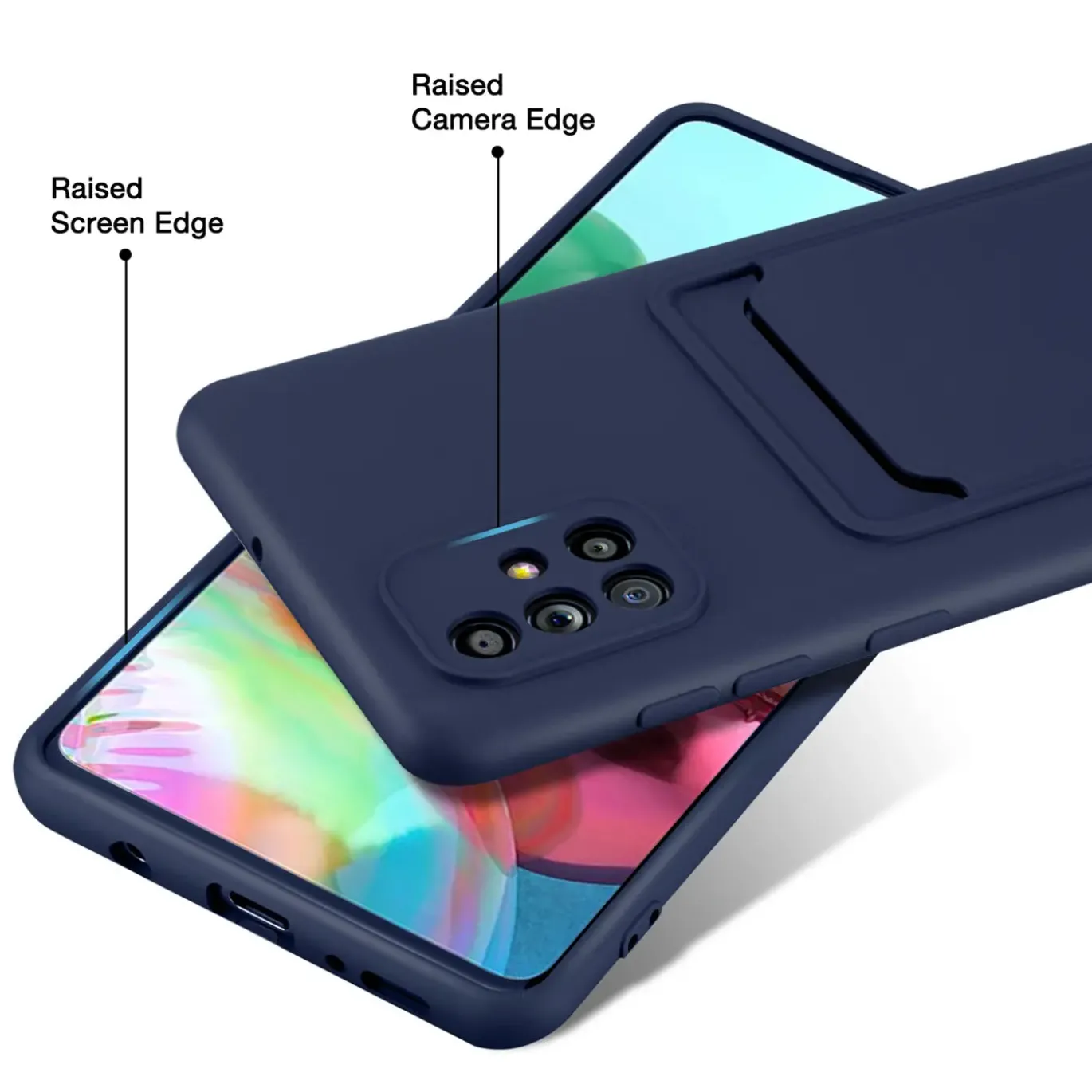 Samsung Galaxy A51 - Silikonhülle mit Kartenfach & Kameraschutz