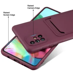 Samsung Galaxy A51 - Silikonhülle mit Kartenfach & Kameraschutz