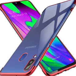 Samsung Galaxy A40 - Transparente Hülle mit Akzenten