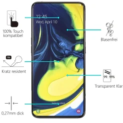 Samsung Galaxy A80 - 2x 9H Panzer Glasfolie, Displayfolie