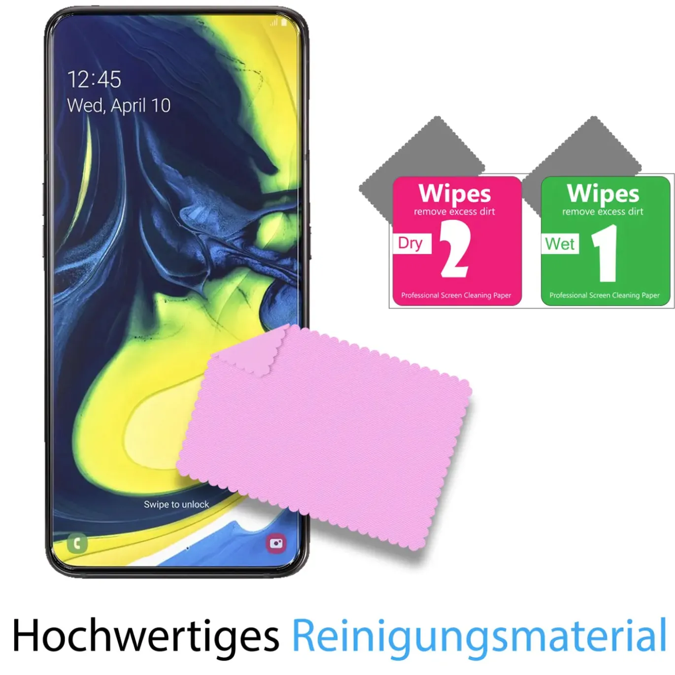 Samsung Galaxy A80 - 2x 9H Panzer Glasfolie, Displayfolie