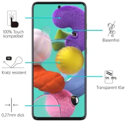 Samsung Galaxy A51 - 2x 9H Panzer Glasfolie, Displayfolie