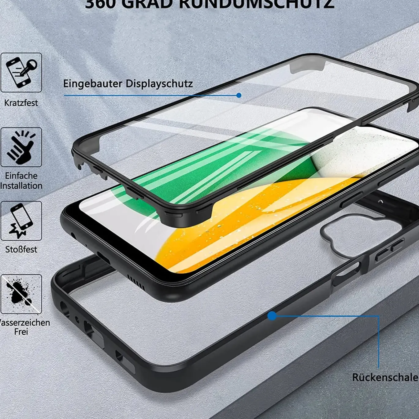 Samsung Galaxy A13 4G - 360° Glas Hülle mit Rundumschutz
