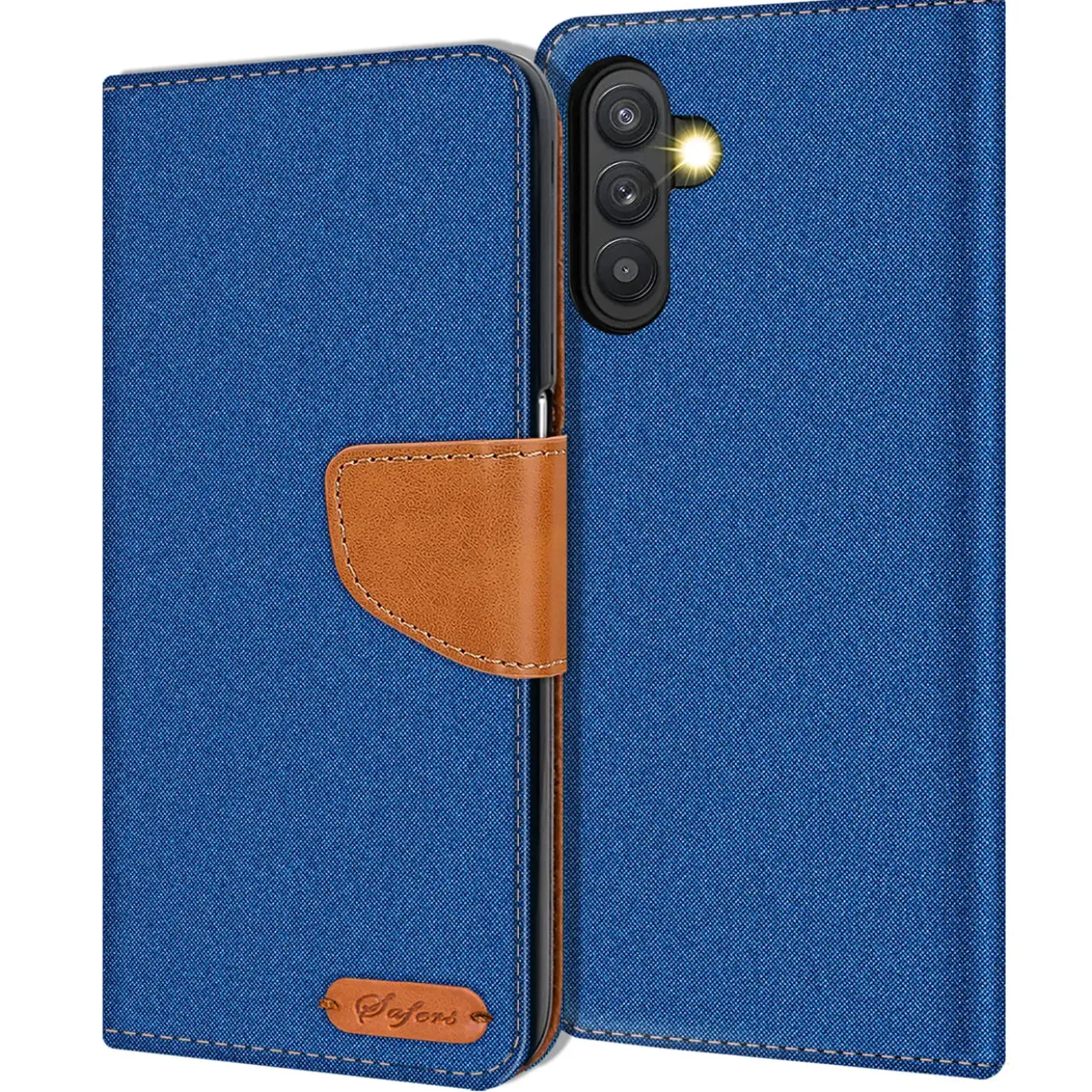 Samsung Galaxy A13 5G / A04s - Jeanslook Klapphülle mit Kartenfach