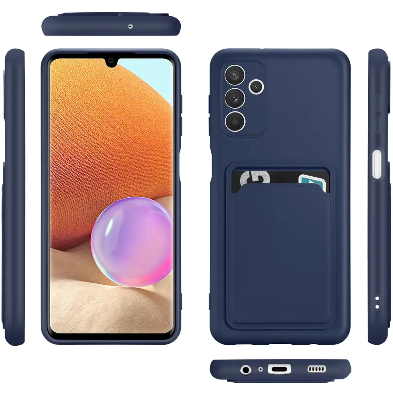 Samsung Galaxy A13 5G / A04s - Silikonhülle mit Kartenfach & Kameraschutz