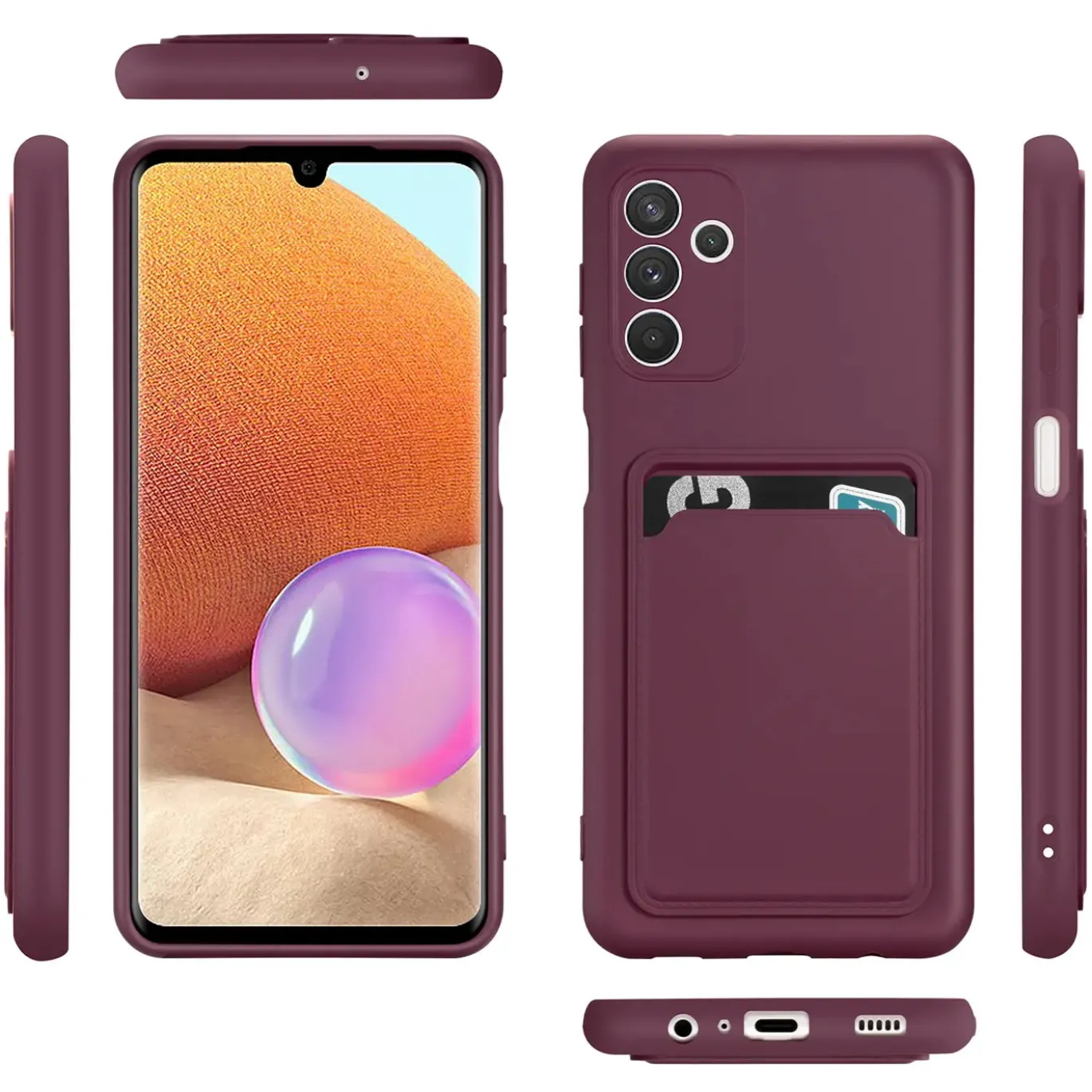 Samsung Galaxy A13 5G / A04s - Silikonhülle mit Kartenfach & Kameraschutz