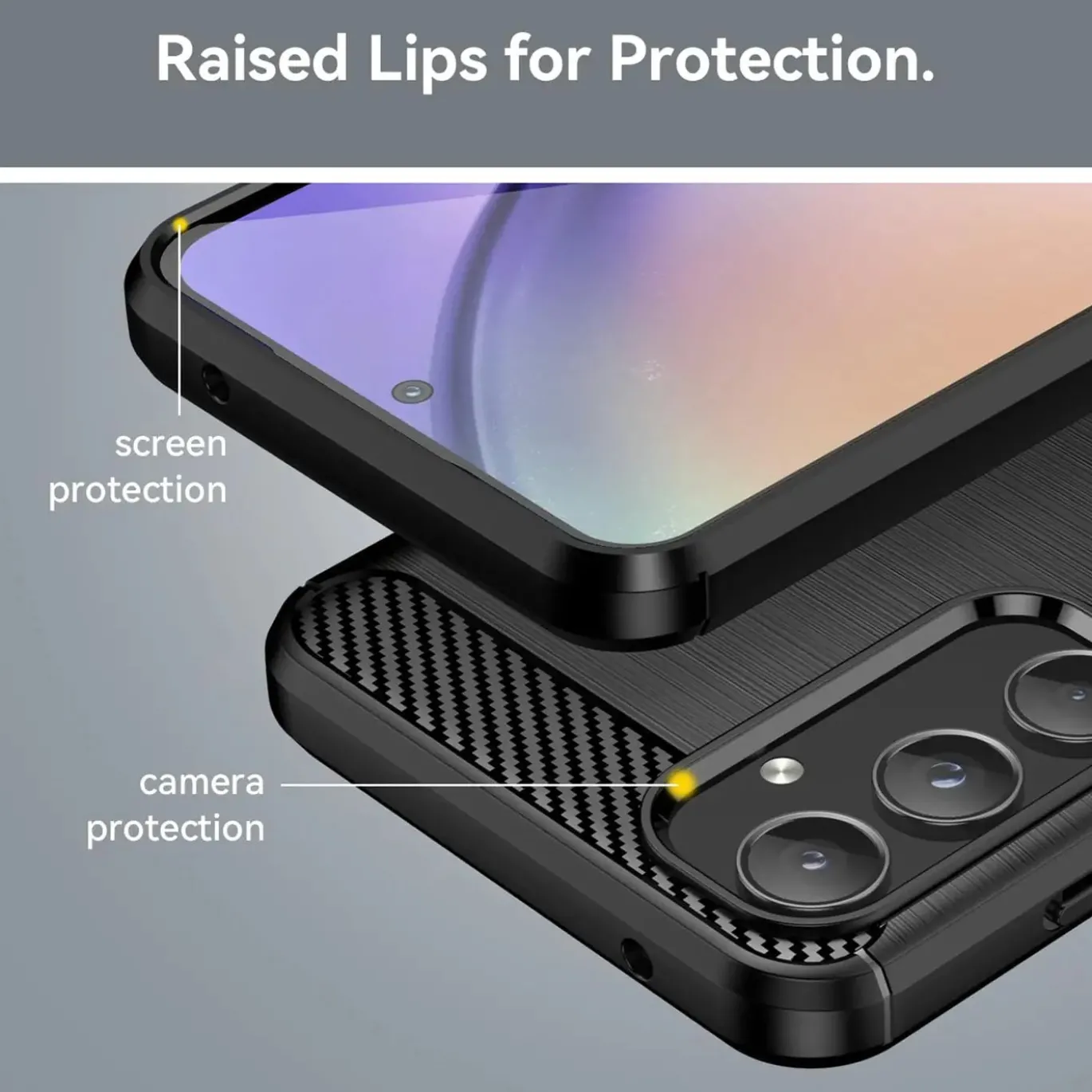 Samsung Galaxy A55 5G - Carbon Case Hülle, stoßfest