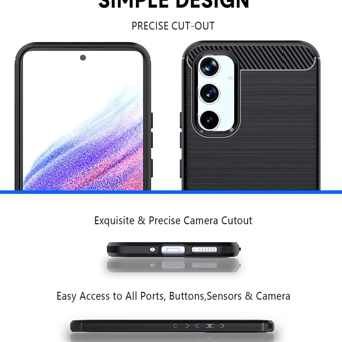 Samsung Galaxy A34 5G - Carbon Case Hülle, stoßfest