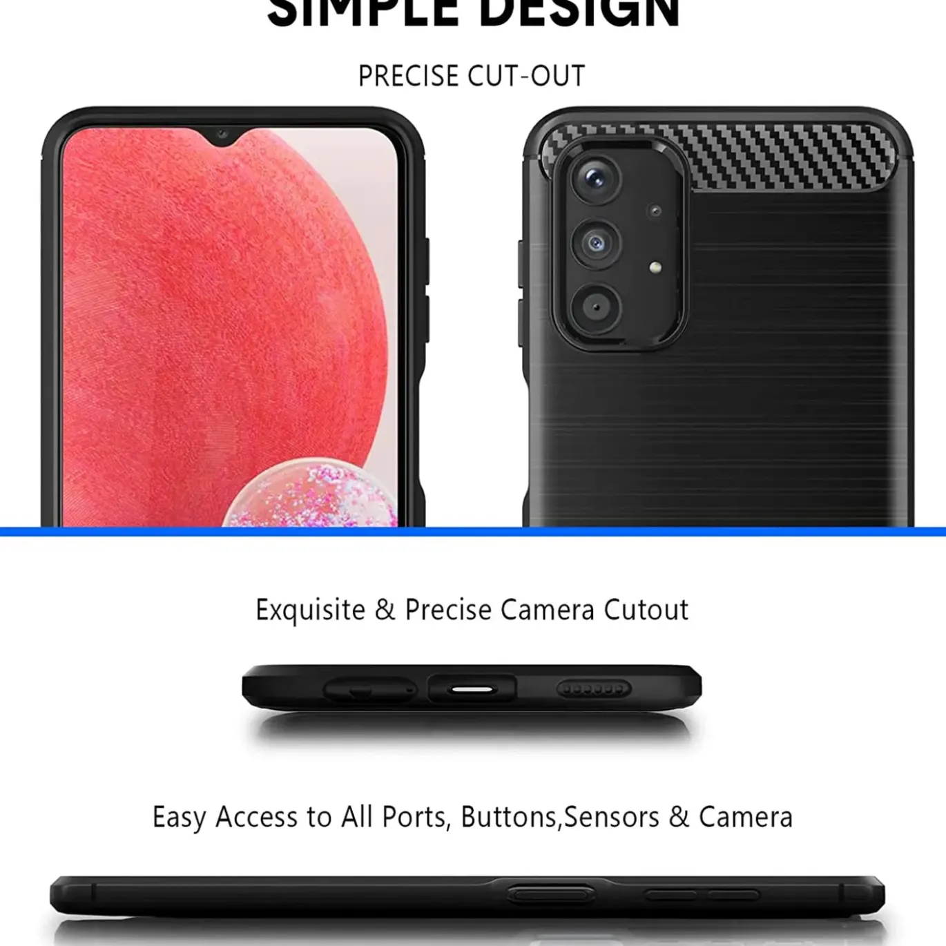 Samsung Galaxy A13 4G - Carbon Case Hülle, stoßfest