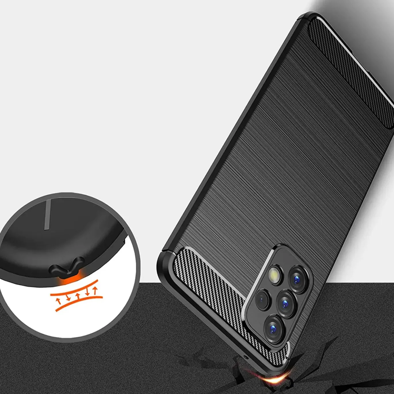Samsung Galaxy A33 5G - Carbon Case Hülle, stoßfest