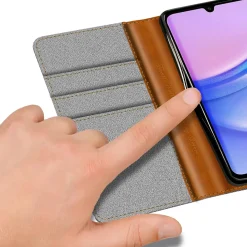 Samsung Galaxy A15 4G / 5G - Jeanslook Klapphülle mit Kartenfach