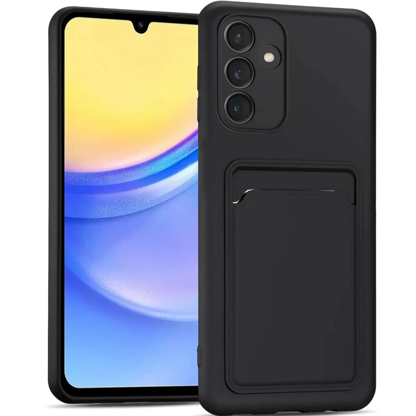 Samsung Galaxy A15 4G / 5G - Silikonhülle mit Kartenfach & Kameraschutz