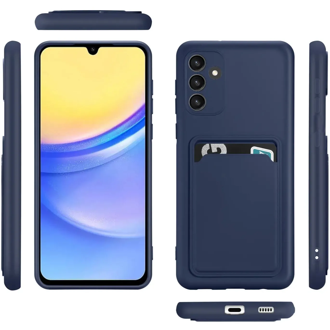 Samsung Galaxy A15 4G / 5G - Silikonhülle mit Kartenfach & Kameraschutz