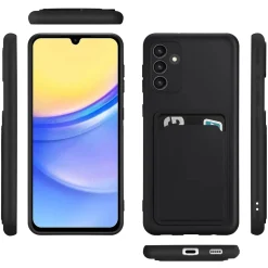 Samsung Galaxy A15 4G / 5G - Silikonhülle mit Kartenfach & Kameraschutz