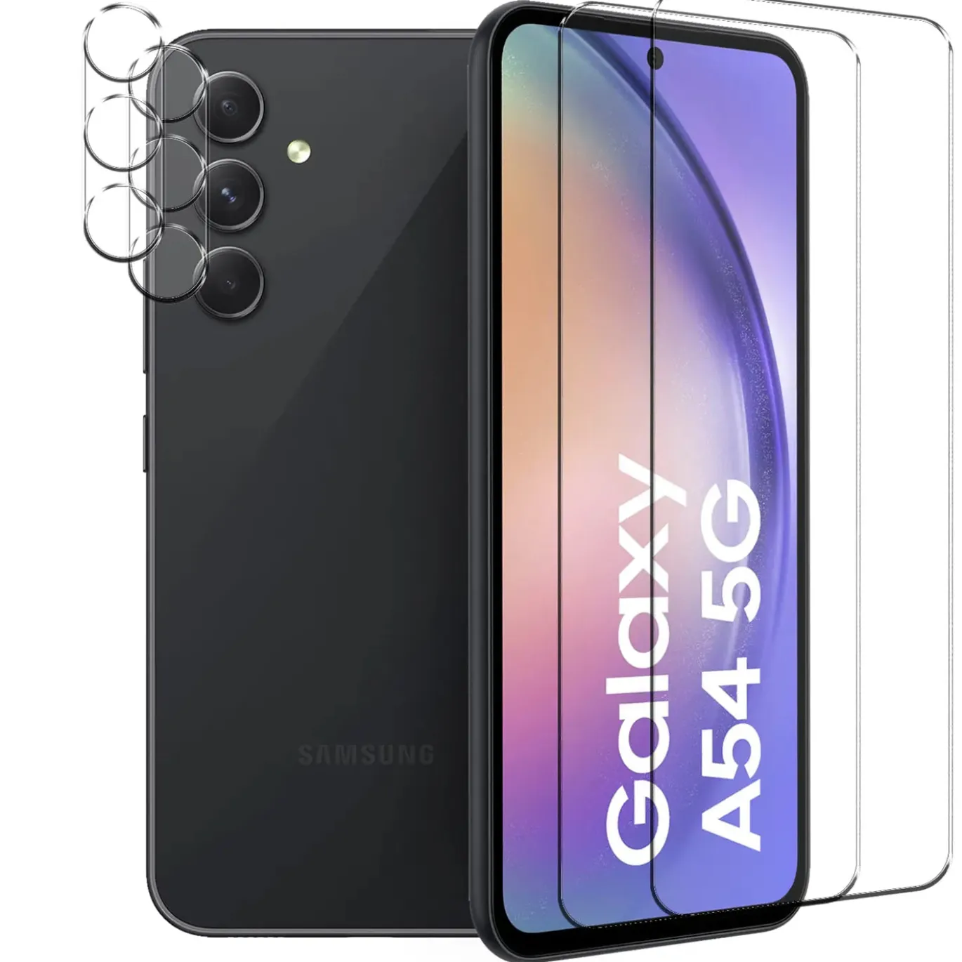 Samsung Galaxy A54 5G - 9H Displayschutzfolie 2x Display & Kamera