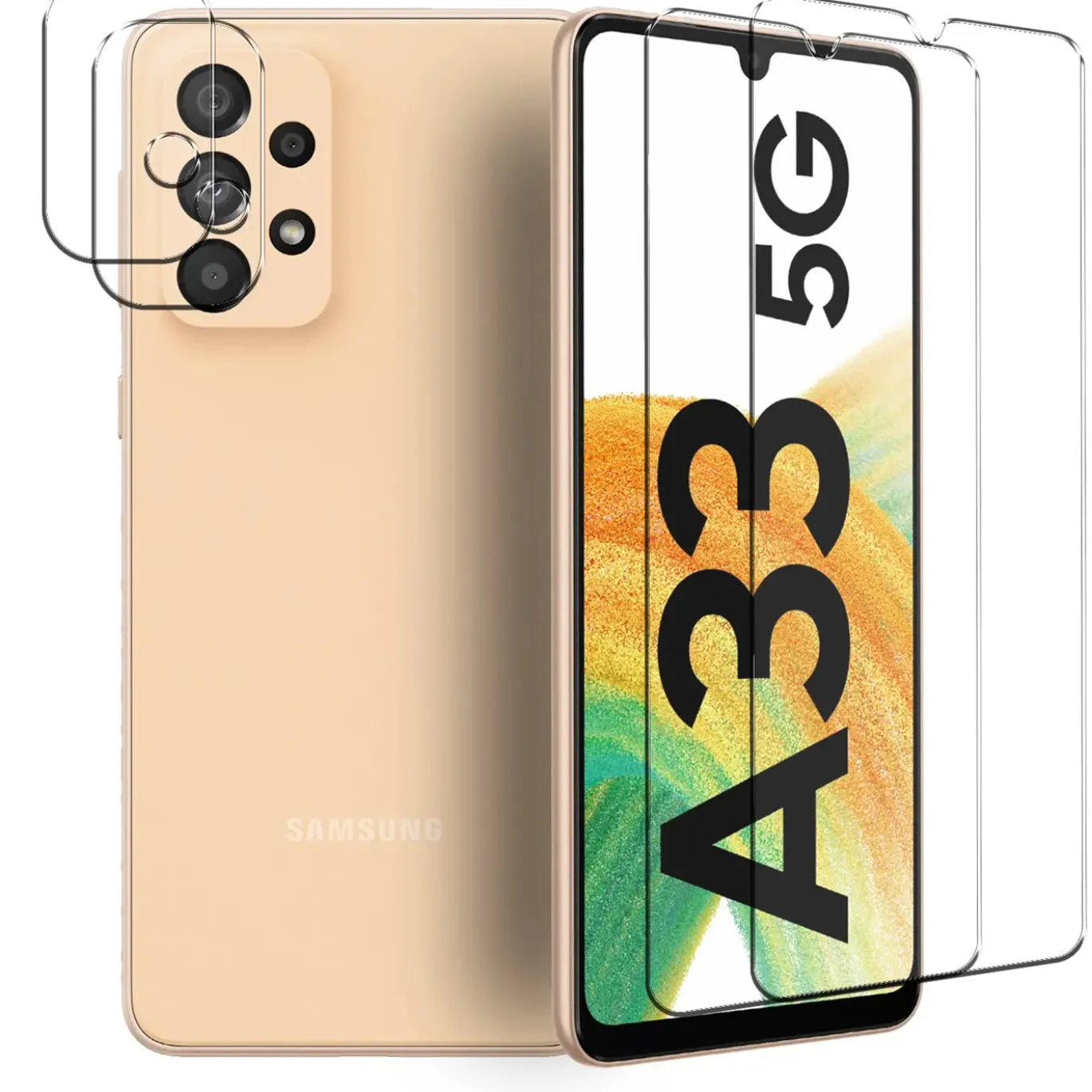 Samsung Galaxy A33 5G - 9H Displayschutzfolie 2x Display & Kamera