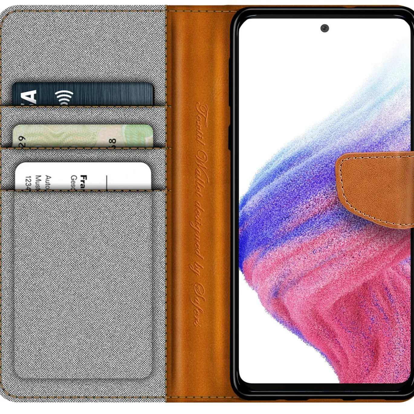 Samsung Galaxy A53 5G - Jeanslook Klapphülle mit Kartenfach