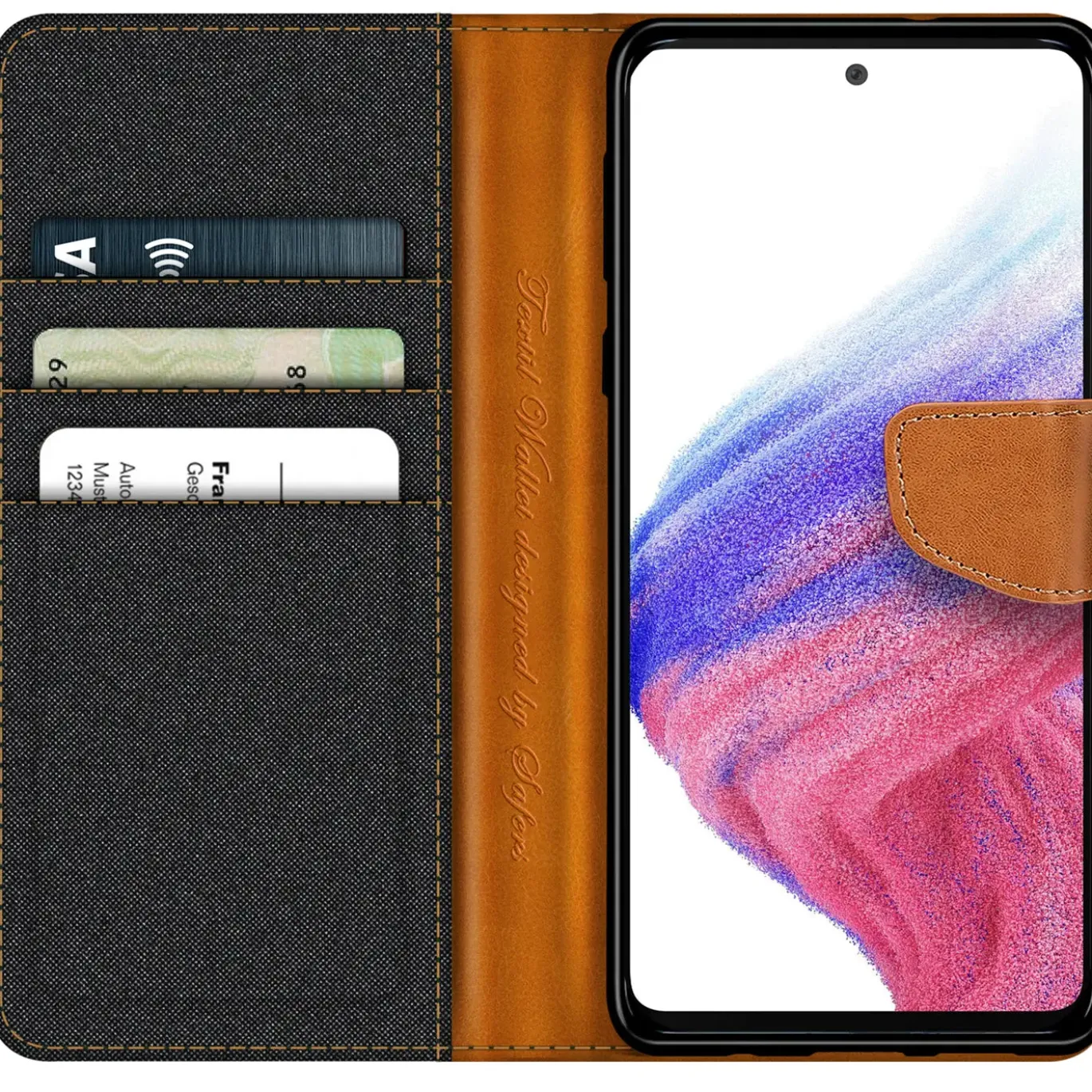Samsung Galaxy A53 5G - Jeanslook Klapphülle mit Kartenfach