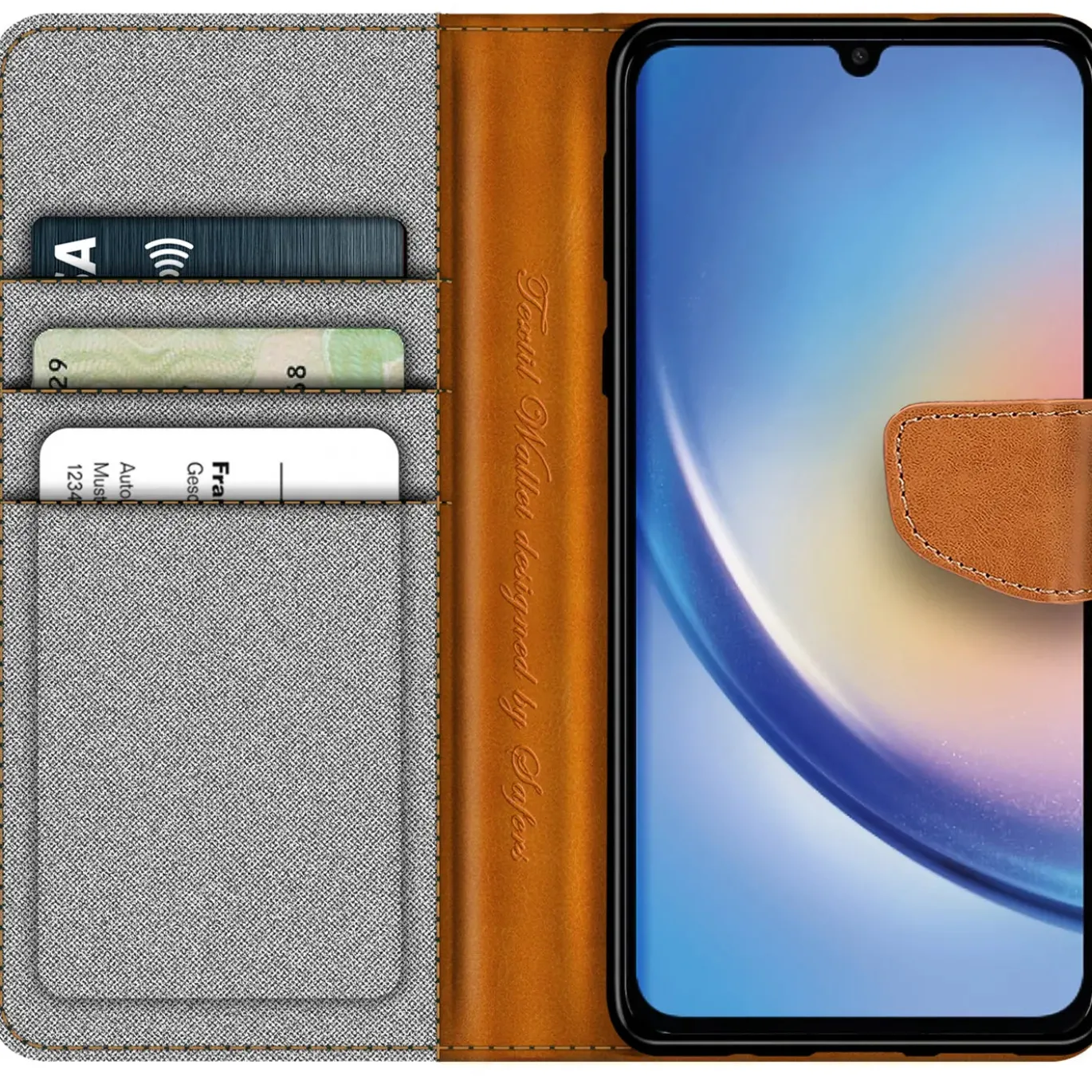 Samsung Galaxy A54 5G - Jeanslook Klapphülle mit Kartenfach