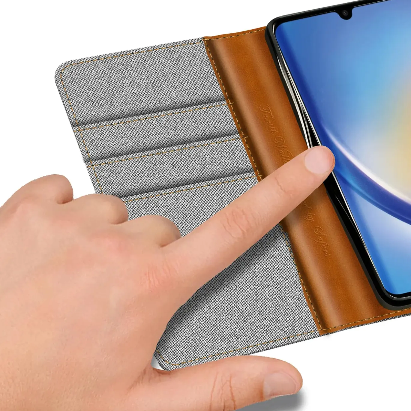 Samsung Galaxy A25 5G - Jeanslook Klapphülle mit Kartenfach